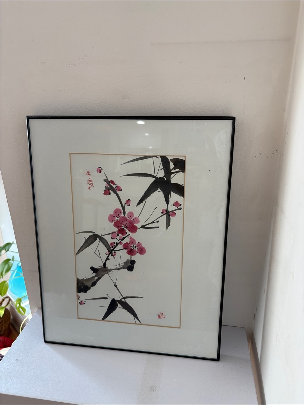 Framed Pink Blossom Wall Art - Asian-Inspired Print